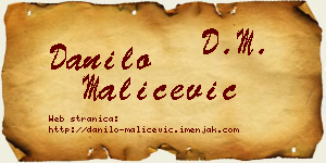 Danilo Maličević vizit kartica